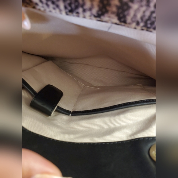 Talbots  100% Genuine Leather Double Turnlock Snakeskin Detail Satchel bag - Picture 7 of 13